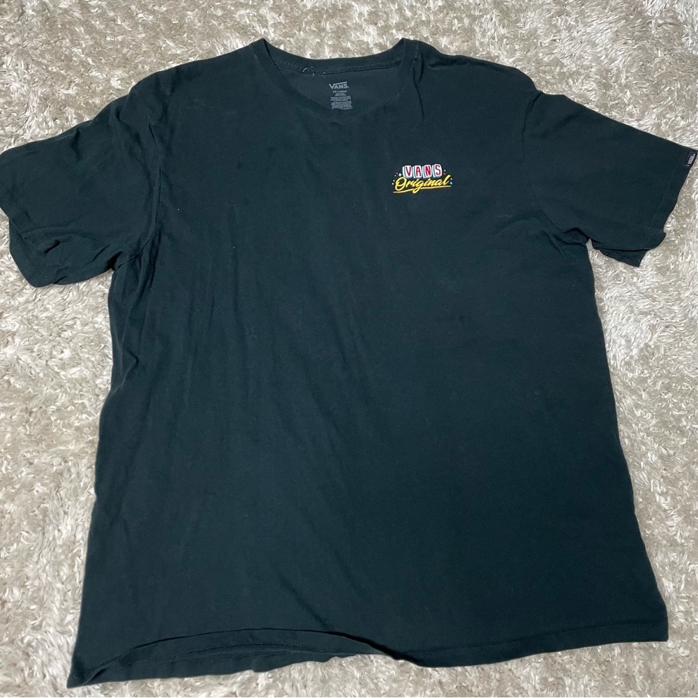 Black, Vans, and XXL t-shirt.